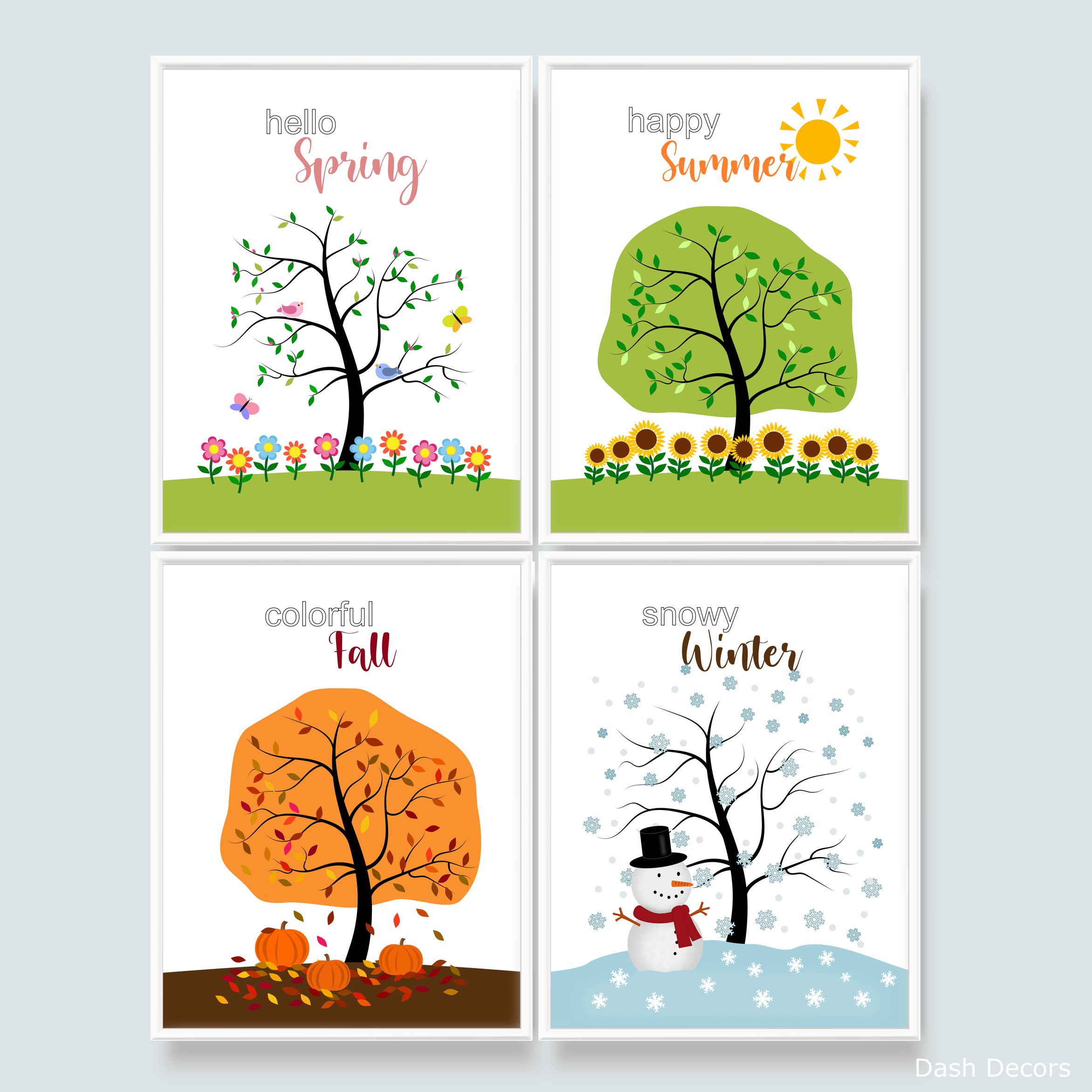 Four Seasons Wall Art - Set of 4 - Dash Decors