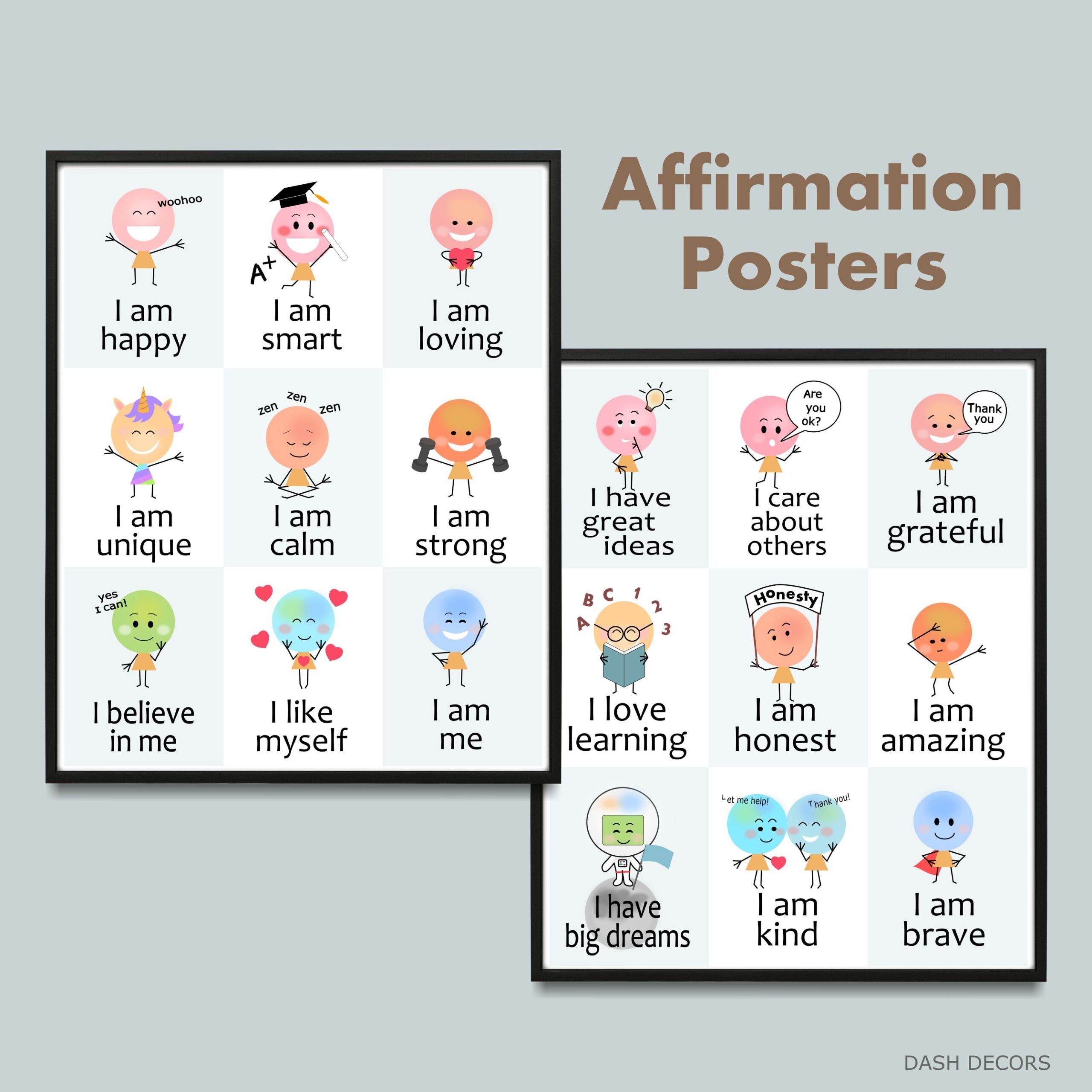 Affirmation Posters Set - Set of 2 - Printable - Dash Decors